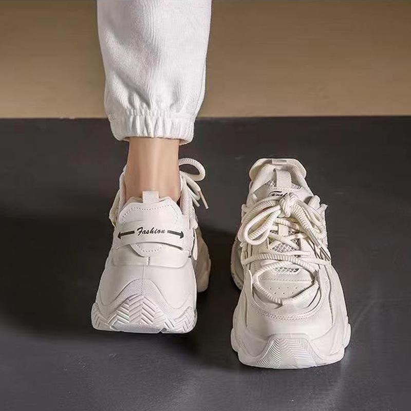 Обувь для папы, женские новые осенние универсальные кроссовки на платформе Muffin, высокие, маленькие повседневные кроссовки для бега