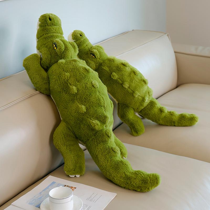 Simulation Large Soft Crocodile Plush Toy Fluffy Full Stuffed Animal Pillow Green Giant Alligator Sofa Cushion Kid Birthday Gift