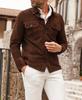 AL KHALID Stylish Shirt Casual Handmade Men's Brown Soft Suede Leather Shirt Real Lambskin
