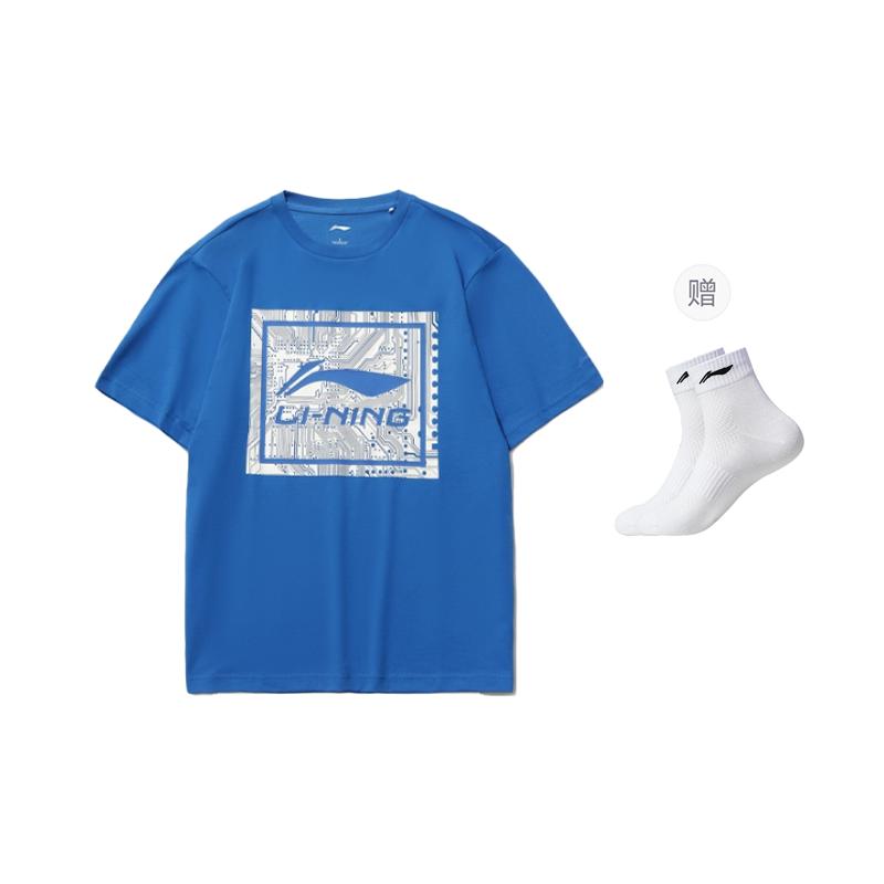 Мужская футболка из коллекции спортивной моды Li Ning, синяя, AHSR339-3