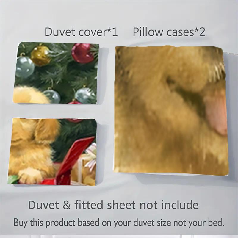 3Pcs Christmas Puppies Presents Bedding Sets For All Sizes New 3D Printed Bed Cover Comforter Duvet Cover Pillowcase Bedroom Decoration