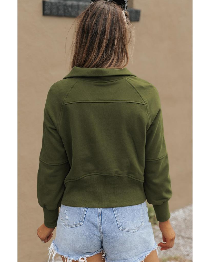 Azura Exchange Толстовка с ребристыми рукавами с прорезями для больших пальцев, воротником-стойкой и застежкой-молнией