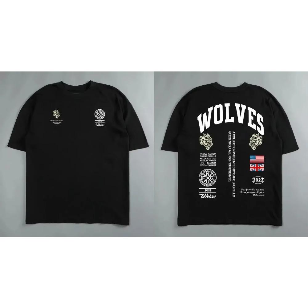 Darc Wolf Head Смешной принт Тренировка Тренажерный зал Фитнес 100% хлопок Мужская футболка с коротким рукавом Повседневная футболка Модные спортивные свободные топы Y2k