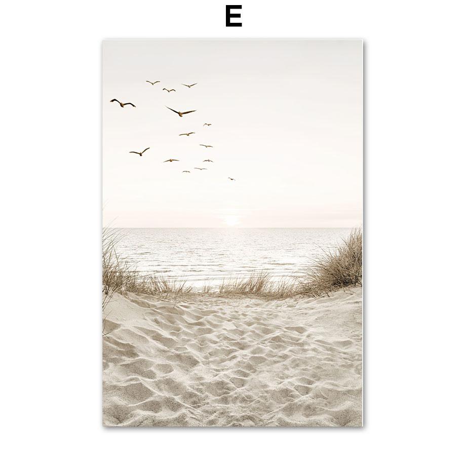 Белая ракушка, пляжный цветок, линия одуванчика, абстрактная фигура, художественная картина на холсте, плакаты с скандинавским принтом, настенные панно для дома, Deocr