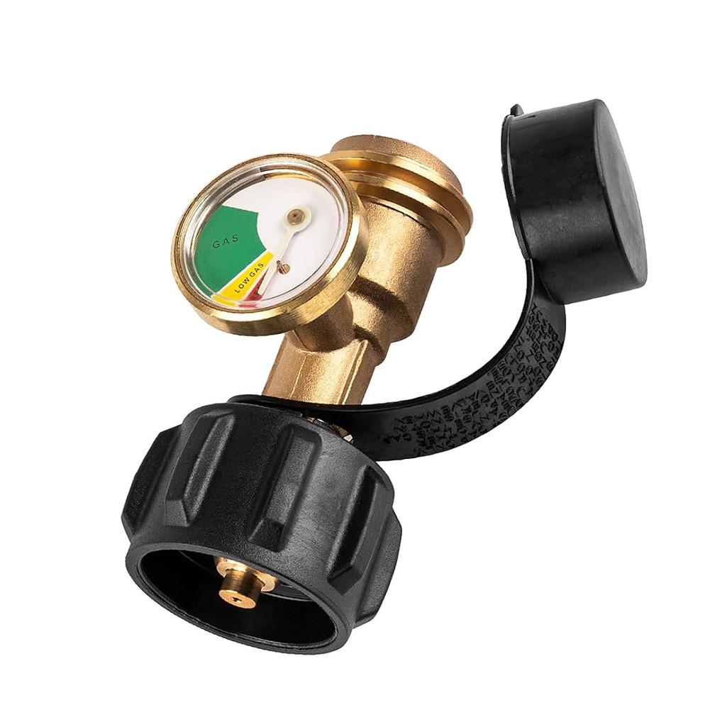 Propane Tank Gauge Level Indicator Precise Gas Pressure Meter Propane Adapter Gauge Brass Propane Gas Gauge for RV Camper Heater