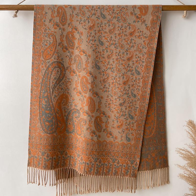 Fashion Thick Soft Cashmere Luxury Brand Jacquard Scarf Women Winter Poncho For Lady Casual Neckerchief Bandana Shawl Headband