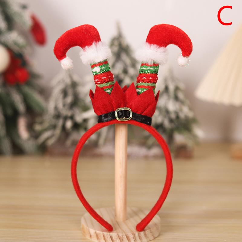 Рождественская повязка на голову для детей и взрослых, оленьи рога, ножка Санта-Клауса, рождественская елка, аксессуары для волос, детский реквизит 2025 года, рождественские украшения