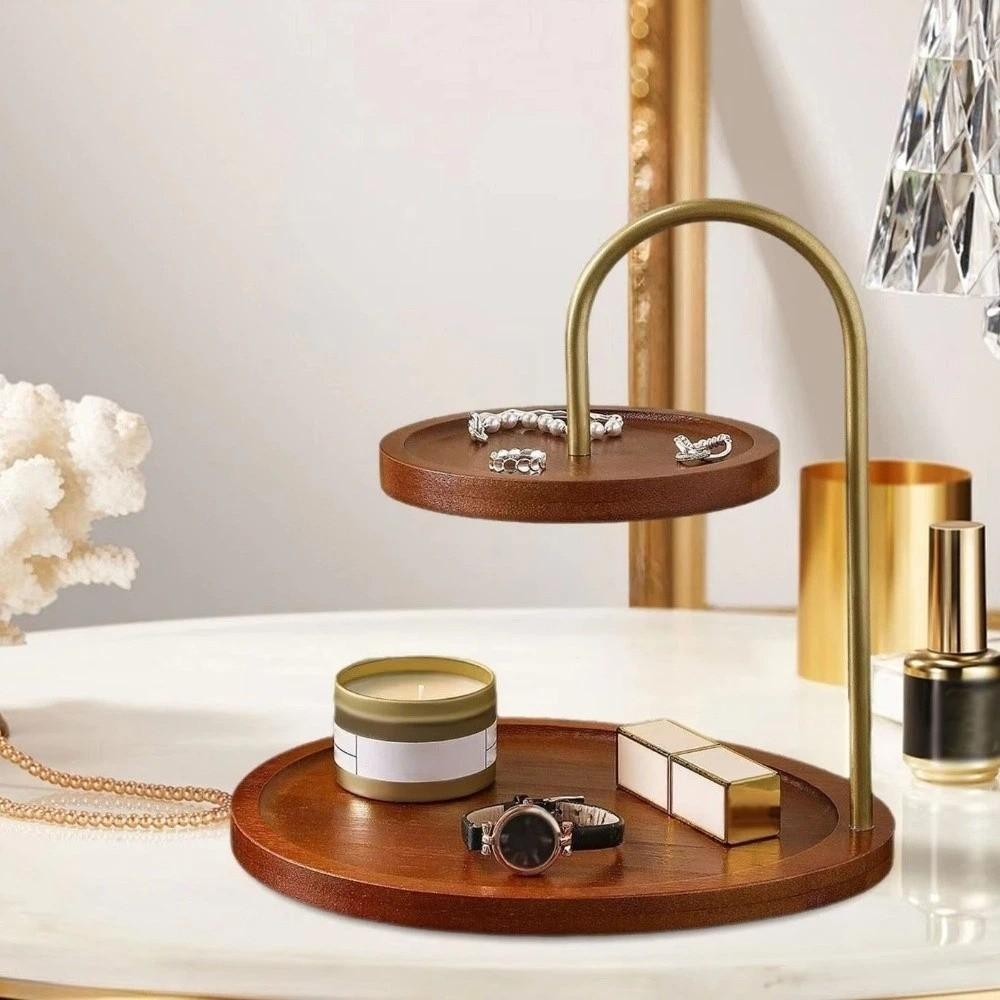 Wooden Jewelry Display Stand Decorative Jewelry Organizer Bathroom Organization