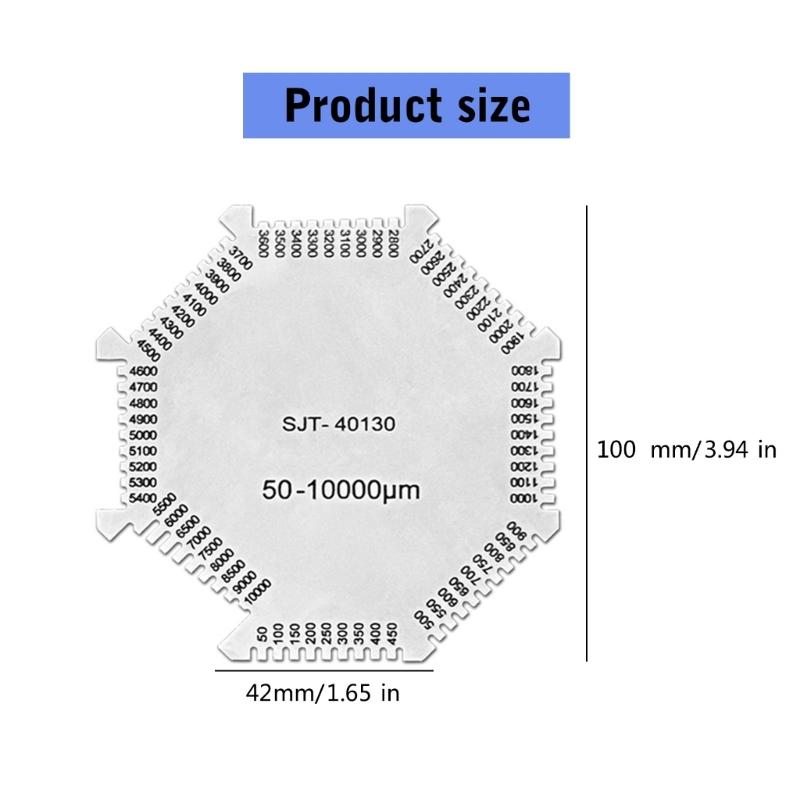 Гребень для мокрой пленки из нержавеющей стали, толщиномер для мокрой пленки, восьмиугольный гребень для мокрой пленки, 50-10000um, профессиональный