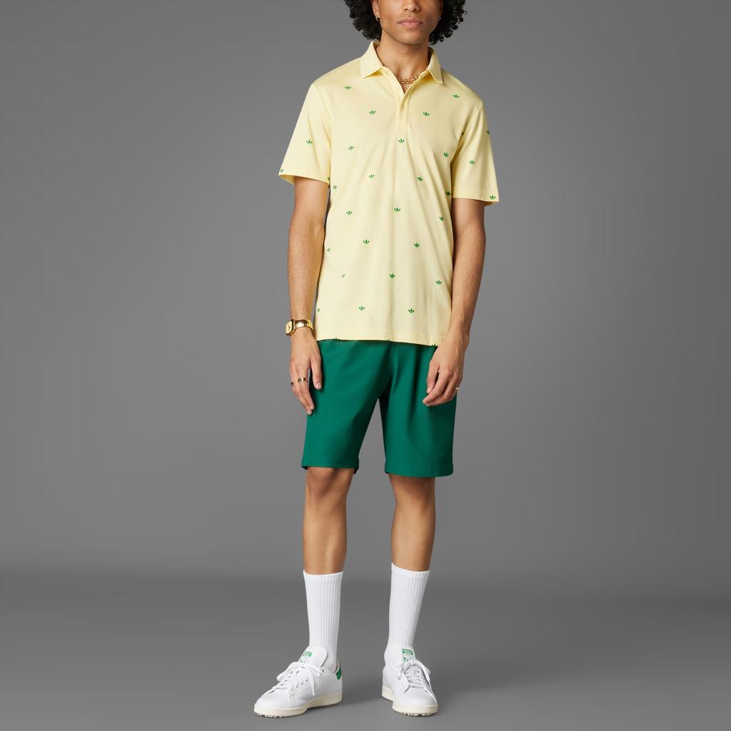 Adidas Originals Trefoil SS25 Серия для гольфа Модная Удобная Универсальная Футболка-поло с коротким рукавом Мужские топы Светло-желтый JM8257