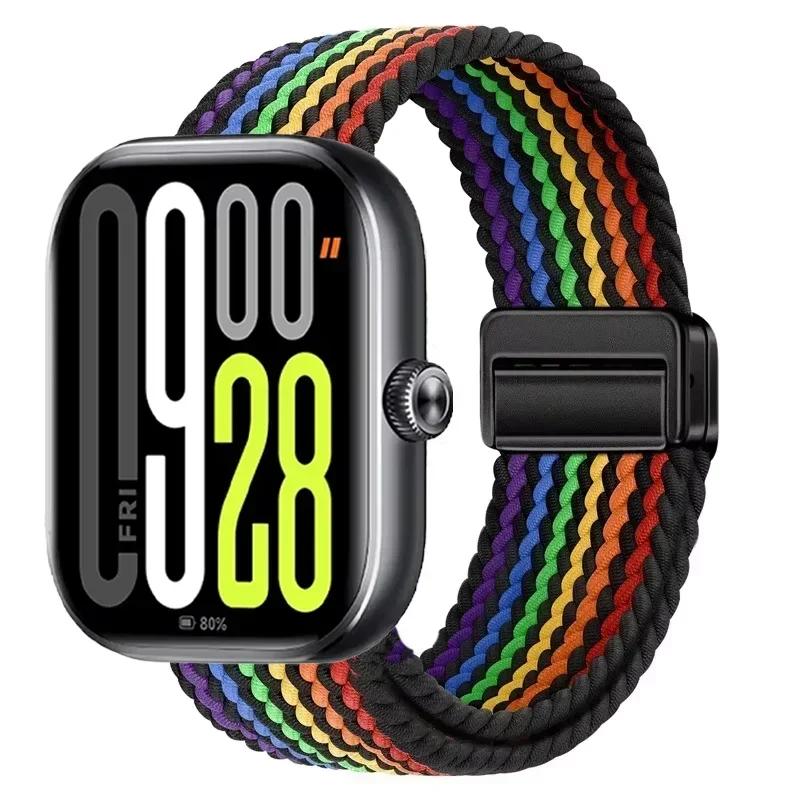 Магнитная петля для Xiaomi Redmi Watch 4 5 Ремешок Регулируемый Плетеный Спортивный Нейлоновый Сменный браслет для Miband 8 pro/9 pro ремешок