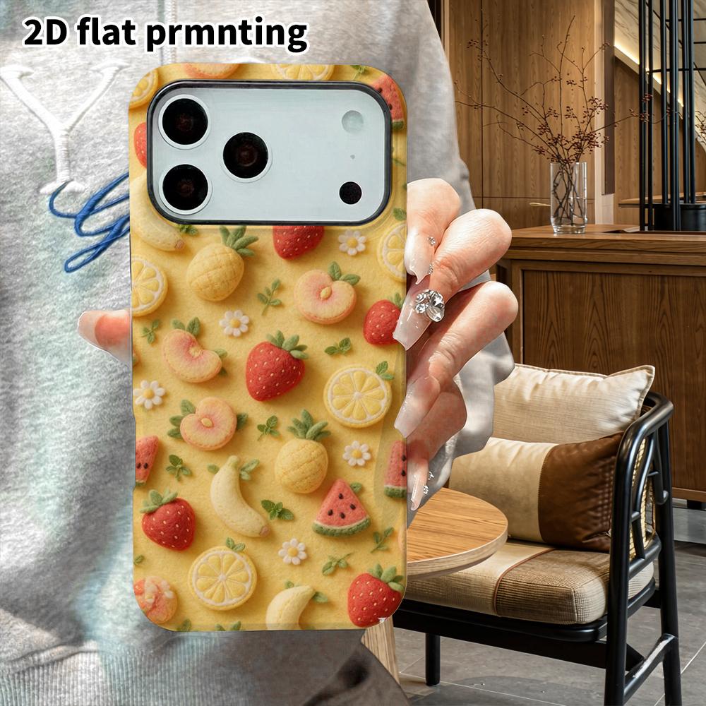 Phone Case: 2D flat design suitable for iPhone 18 17 16 15 14 13 Pro film protective case, couple style, fruit pattern, Christmas and Halloween gifts