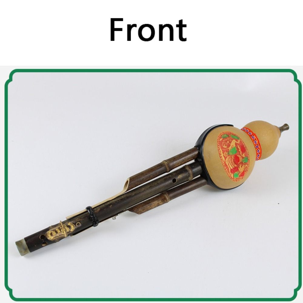 Double sounds Gourd Flute Black Bamboo Hulusi Easy To Play Gourd Bamboo Flauta  Beginner