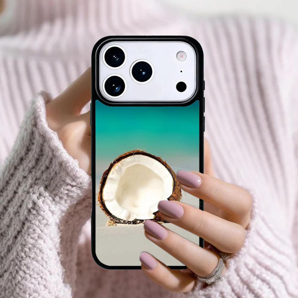 summer Fruit Coconut on the beach Phone Case For Apple iPhone 17 Air 16E 15 14 Plus 13 12 11 Pro Max Mini Funda Cover