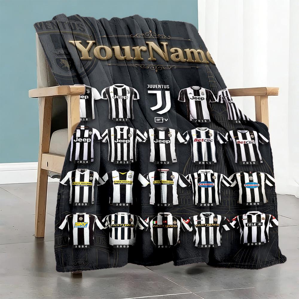Juventus Customize Your Name Blanket Throw Customizable Blanket Warmthful Decor Versatile for Chair Home Decor Office Chair Bed