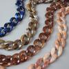 DIY New Fashion Woman Bag Accessory Detachable Replacement Blue Pink Brown Acrylic Chain Luxury Strap Resin Shoulder Clutch Chain