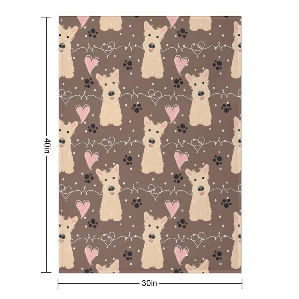 LOVE Wheaten Scottish Terrier Throw Blanket For Decorative Sofa Baby wednesday Soft Big Blankets