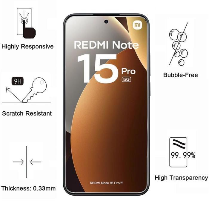 Verre Trempé pour Xiaomi Redmi Note 15 PRO 5G [Pack 2] Film Vitre Protection Ecran Phonillico®