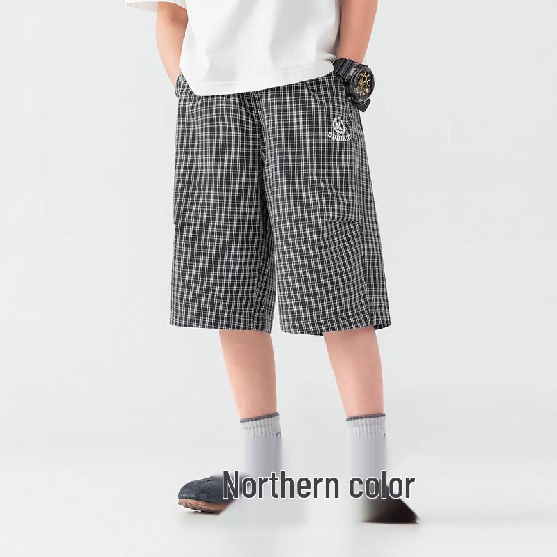 Boys' Japanese Style Plaid Casual Shorts