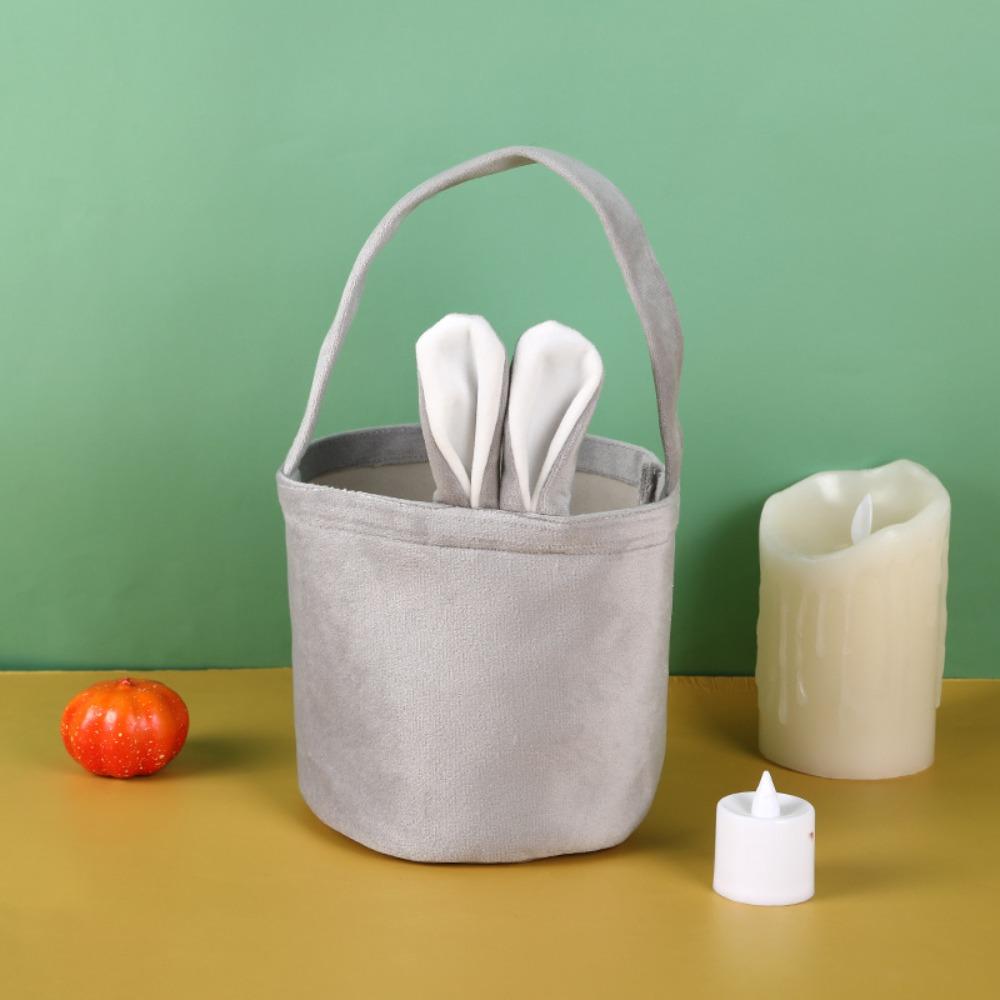Easter Storage Basket Colorful Easter Egg Handbag New Bunny Ears Candy Handbag Gift Giving