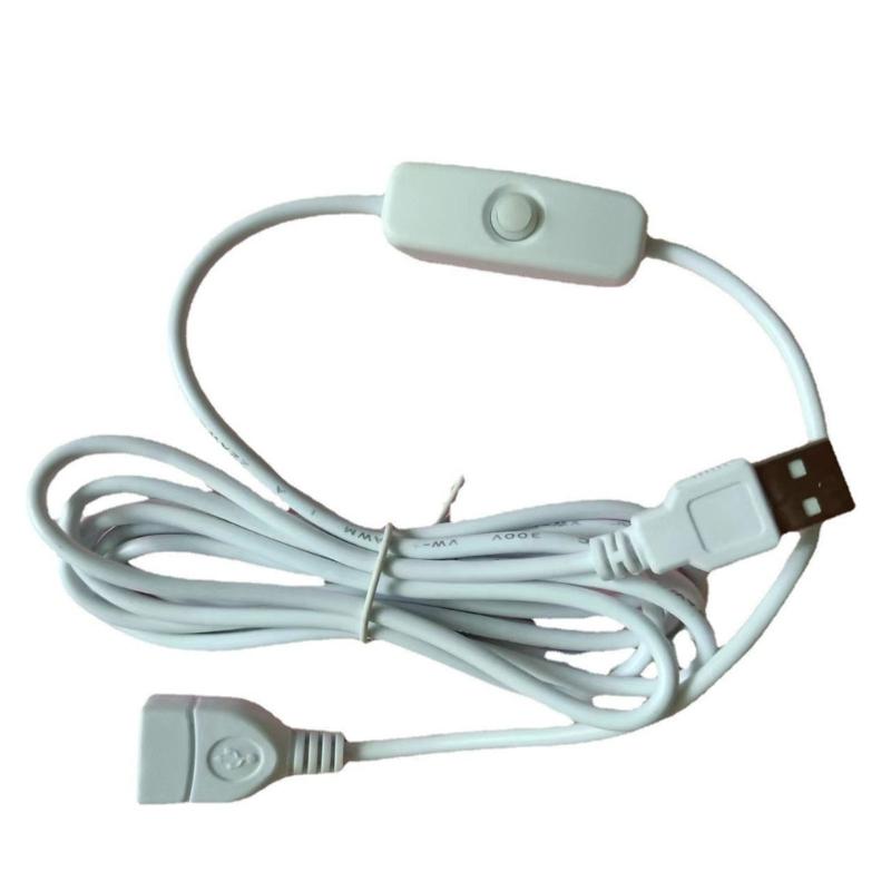 USB-удлинитель с переключателем, 2 м, USB-кабель от штекера к разъему для передачи данных и питания, подходит для USB-гарнитур