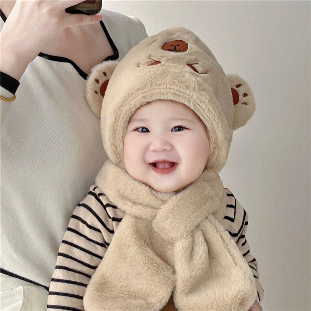 Коралловый флис Капибара пушистая шапка повседневная детская зимняя шапка детский комплект шапка шарф протектор для ушей