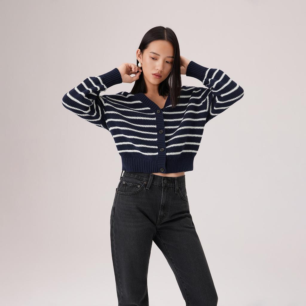 Женский полосатый вязаный свитер Levis, свободный, удобный, универсальный, топ A8728-0028