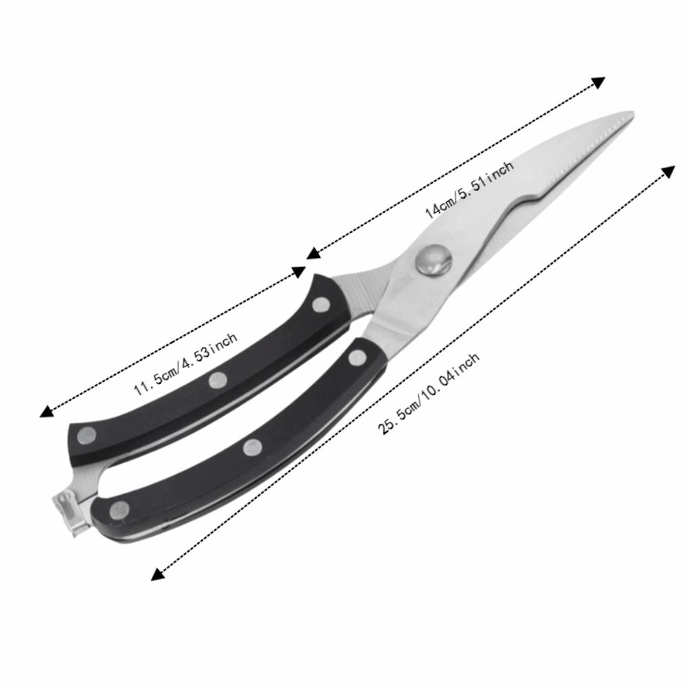 Stainless Steel Plastic Kitchen Scissors Non-Slip Handle Food Shears Poultry Fish Chicken Meat
