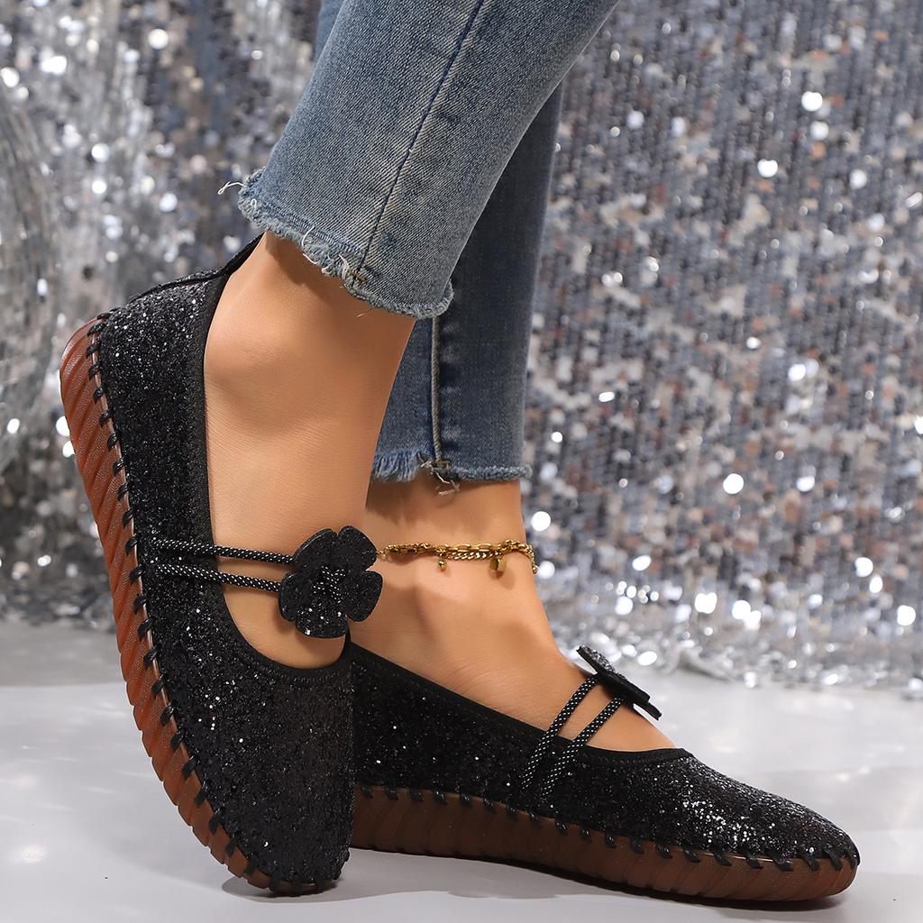 Fashion Mesh Breathable Rhinestone Fashion Versatile Women's New Foreign Style Niche Belt Flat Soft Soled Mary Jane Shoes Womens Shoes