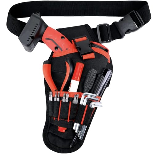 Ailunate Tool Bag, Waist Bag, Electrician/Carpenter Belt, Tool Organizer, Tool Holder, Pouch, for Impact Drills, Drivers, and More