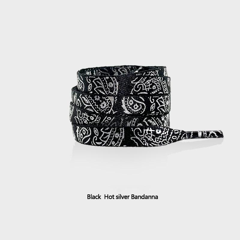 Gilding Flat Shoe Laces Cashew Flower Shoelaces for Sneakers Hand-painted Sports Casual Basketball Tennis Shoelace Shoestrings