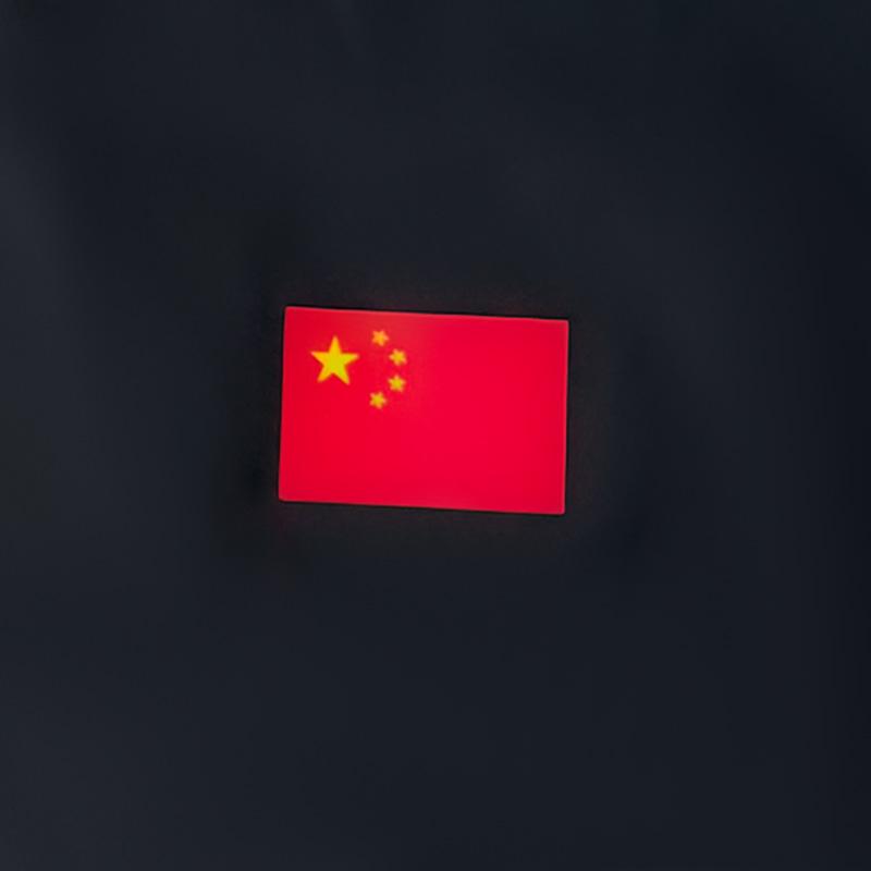 Li-Ning Повседневная дышащая удобная футболка-поло с коротким рукавом и национальным флагом, унисекс, APLV709-3