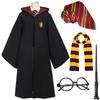 Академия магии Гарри Поттера Косплей Роскошный Магия и Набор [Ташиниро] Костюм, Унисекс, Мантия, Очки, Галстук, Волшебная палочка, Шарф, 5 предметов (155)