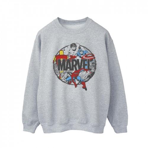 Marvel Mens Comics Character Circle Sweatshirt