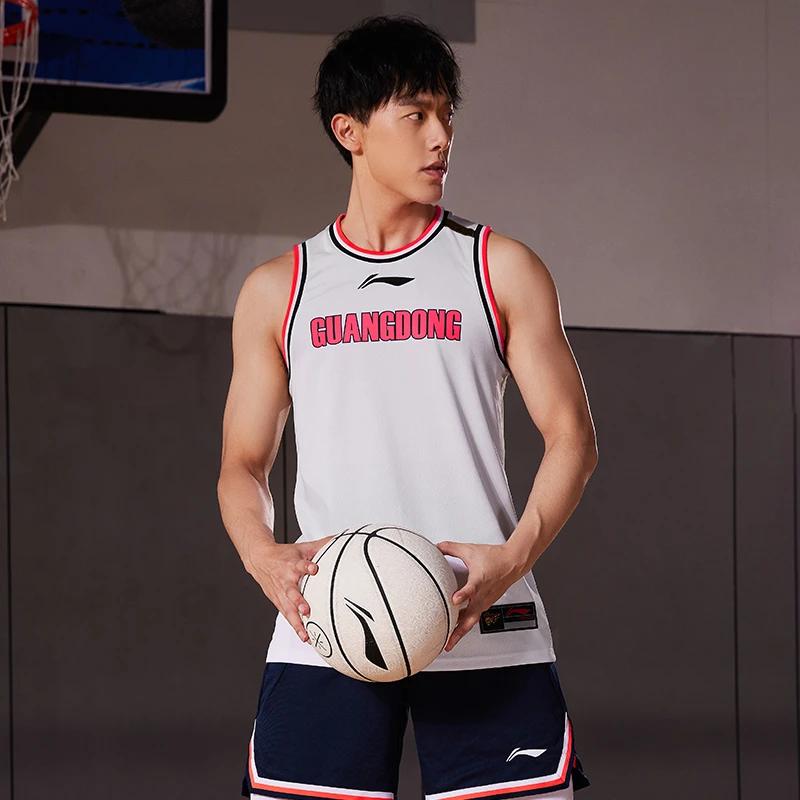 Li-Ning Спортивная баскетбольная серия SW Fan Edition 2021-2022 сезон Guangdong Team Home Basketball Vest Men Tops White AAYR443-1