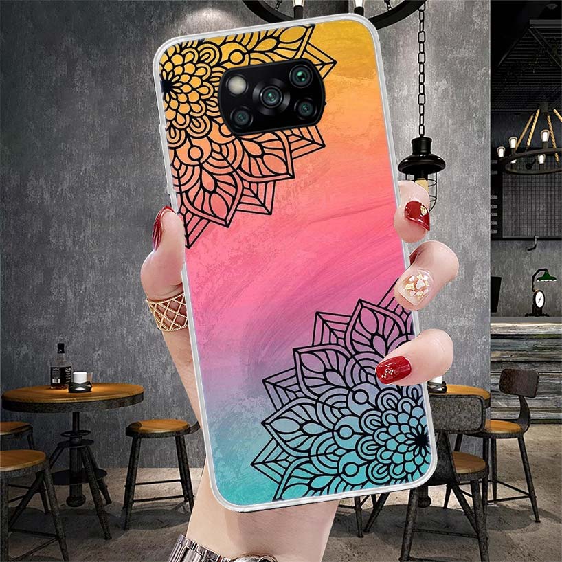 Цветной чехол-мандала с тотемом и цветами для Xiaomi Redmi 15C 15 13C 13 Poco X5 X6 X7 F7 Ultra M7 12C 12 10 10C 9C 9A 9T 9