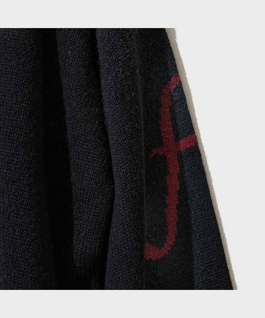 Ffeff Studio Vintage Washed Ffeff Logo Zip-Up Cardigan (Black)
