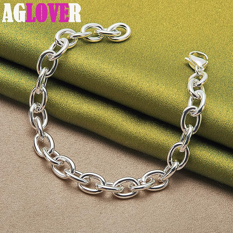 Ювелирные изделия из браслета-цепочки из стерлингового серебра 925 пробы с диагональю 8 дюймов