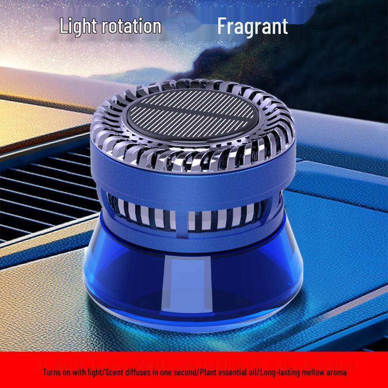 Solar Rotating Car Aromatherapy Perfume Ornament - High-End Car Interior Decoration Accessory.
