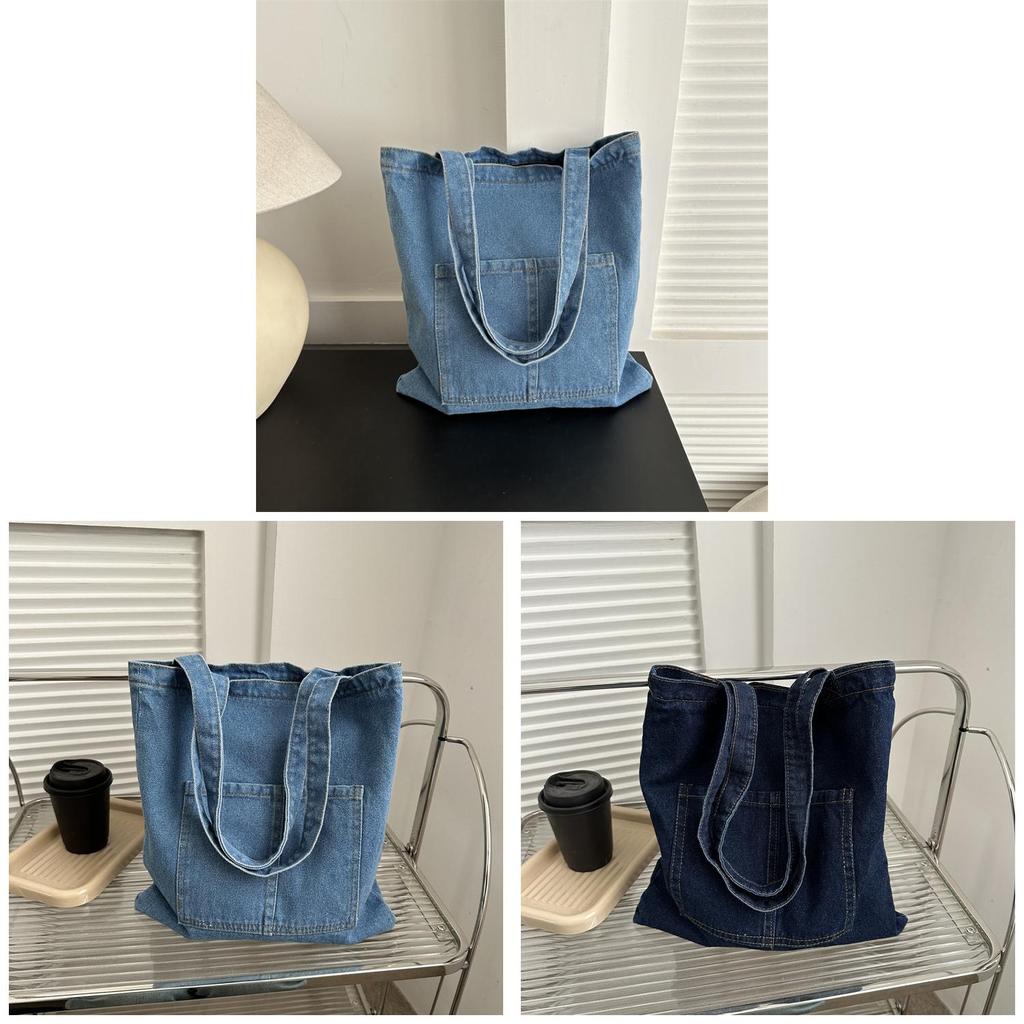 Cowboy Canvas Compact Shoulder Bag With Stitch Detailing For Street Fashion