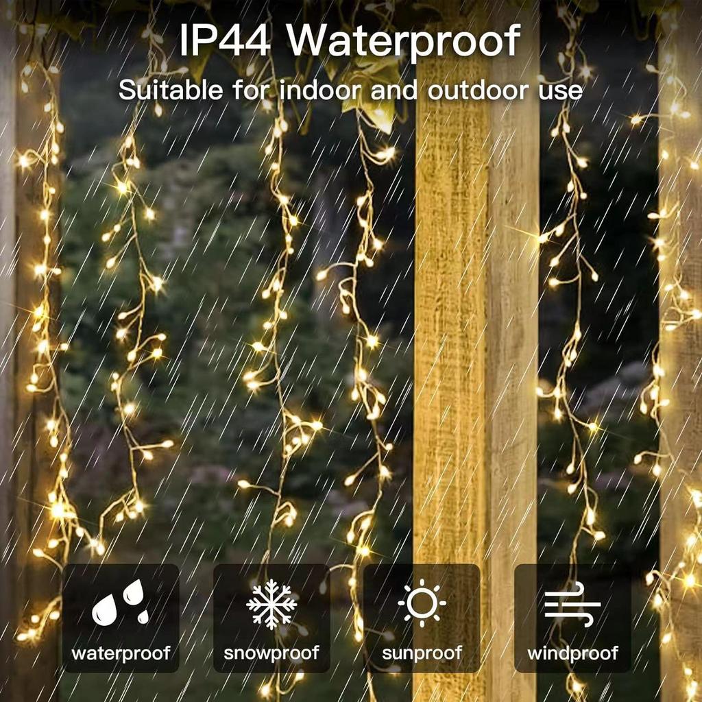 LED Firecracker Copper Wire Garland Lights - Decorative String Lights for Weddings, Festivals, and Christmas, Ideal for Home Decoration and Events