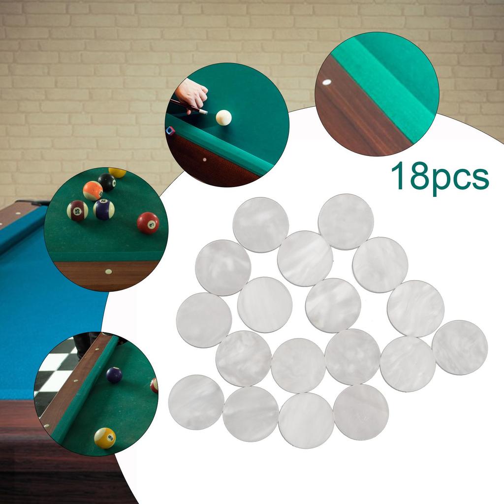 18 Pieces Pool Table Marker Dots Professional for Billiards Practice Pool Table Accessories Snooker Spot for Club Pub Home