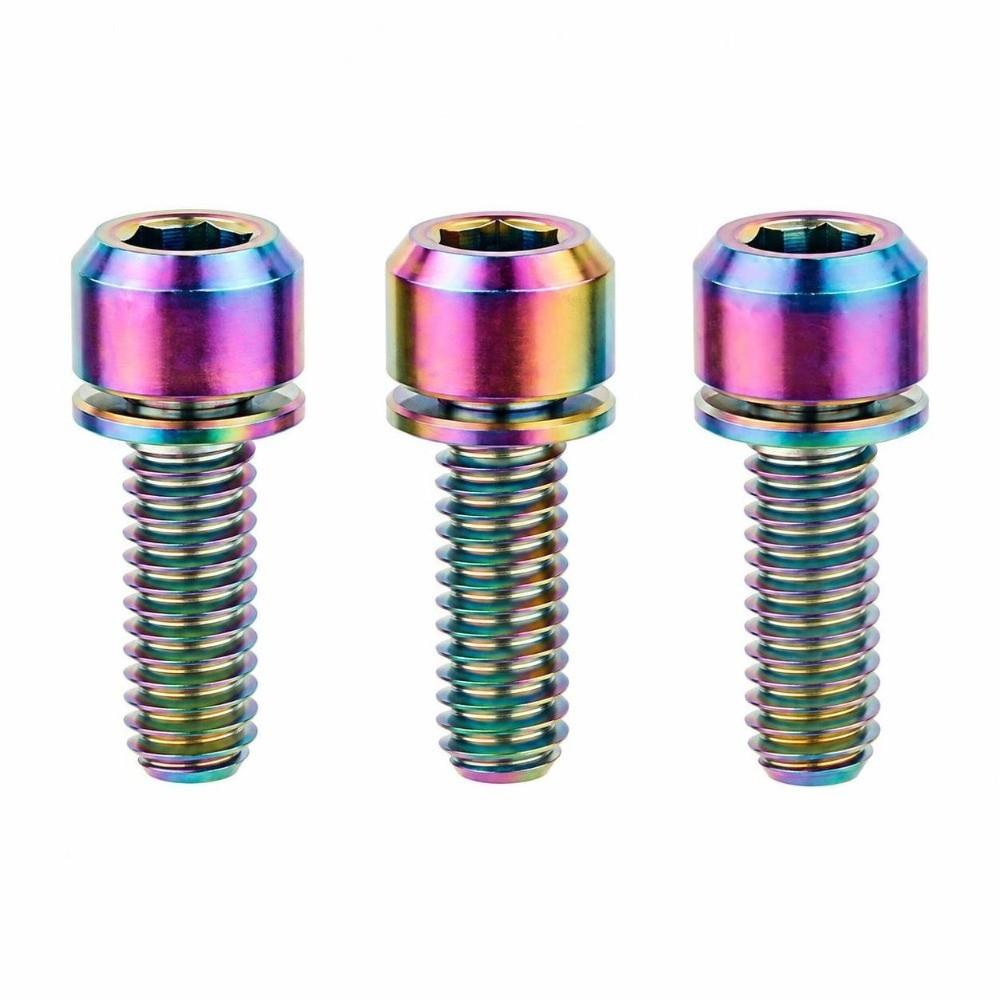 6PCS Rainbow Bicycle Fixing Bolt M5 X 18mm M5 Stem Bolts Bike Stem Screw  Bicycle Maintenance