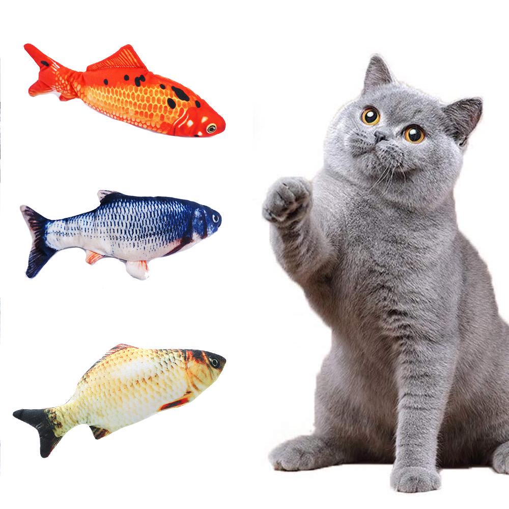 Электрическая рыба, плюшевая рыба, забавная игрушка для кошек