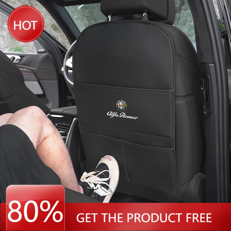 Hub Caps 2026 Hot Sticker Car Seat Back Anti Kick Mats Seatback Pad Protectors Cover Leather Interior For Alfa Romeo 4C 159 166 CVP1