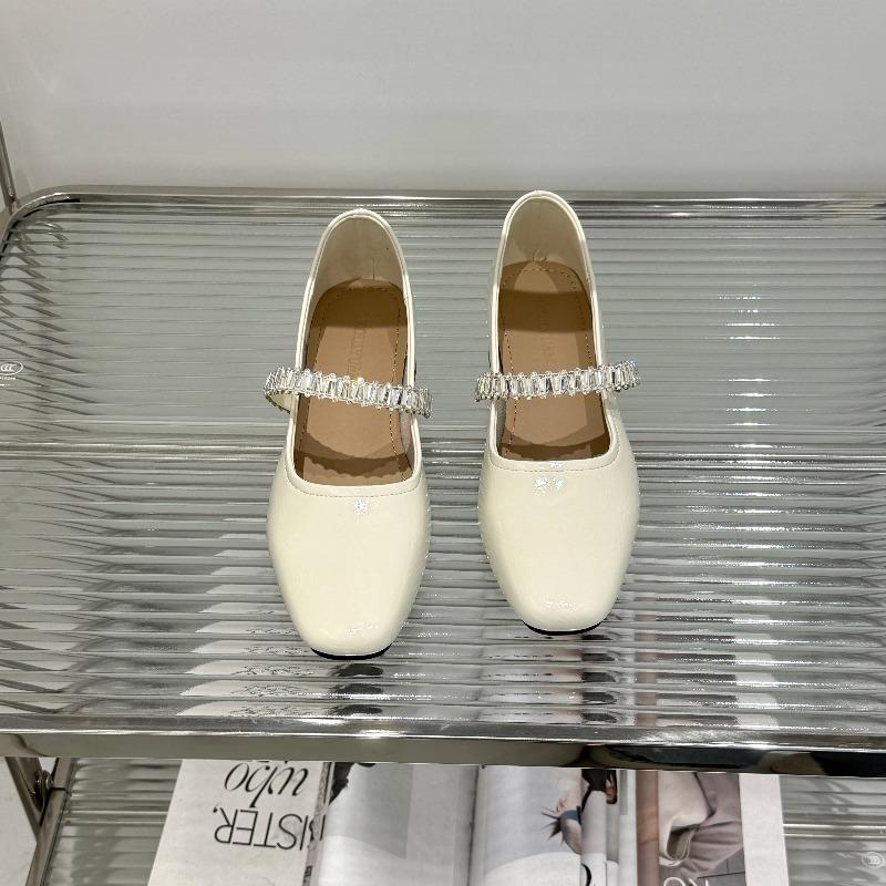 Модные лаконичные туфли-лодочки из искусственной ПУ кожи на низком каблуке для женщин, блестящие с кристаллами, на мягкой подошве, нескользящие лоферы, летние легкие туфли на платформе с квадратным носком для офиса