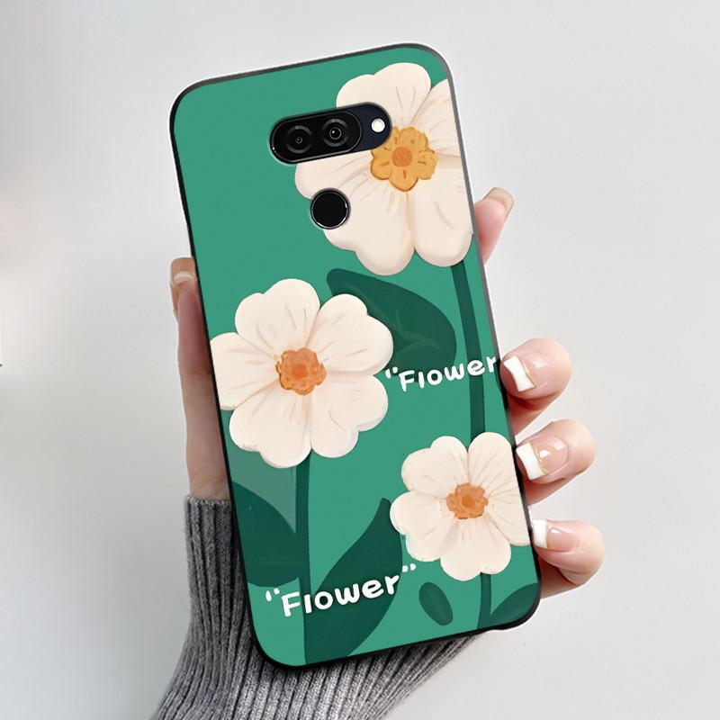 For LG Q70 LM-Q730N Slim Black Soft Silicone Case Luxury Fashion Flowers Butterfly Painted Cover for LG Q70 Q 70 Phone Casing