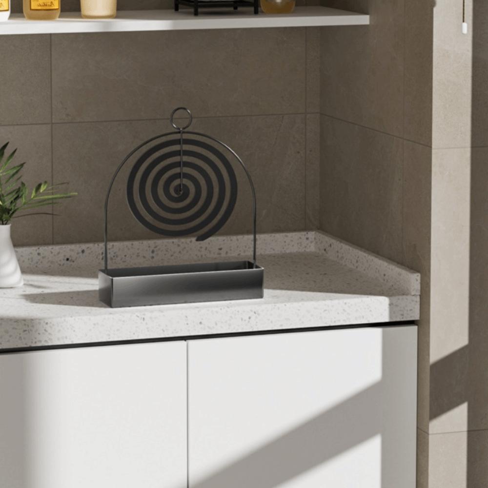 Anti Scalding Mosquito Coil Stand Rustproof Portable Coil Incense Burner Hanging Ash Catcher Tray Coil Vertical Stand Indoor Use