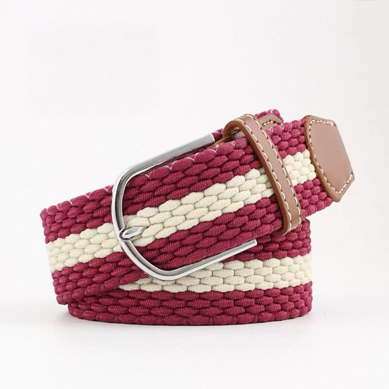 Elastic Elastic Braided Belt Student Canvas Needle Buckle Versatile Belt for Men and Women
