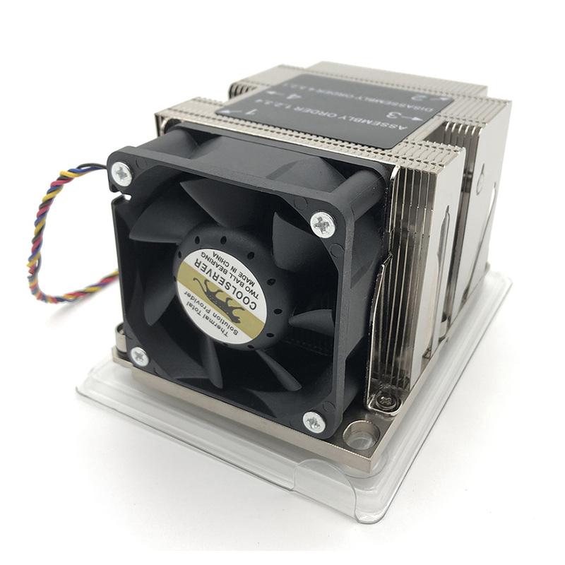 COOLSERVER 2U R82 CPU Сервер Рабочая станция Охладитель 3 Тепловые трубки Активное охлаждение для Intel LGA3647 прямоугольная материнская плата Полностью медный